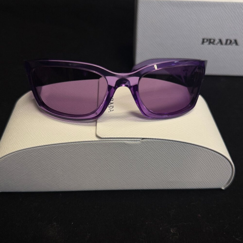 Prada PR A14 Purple Butterfly Sunglasses Transparent Amethyst Frame